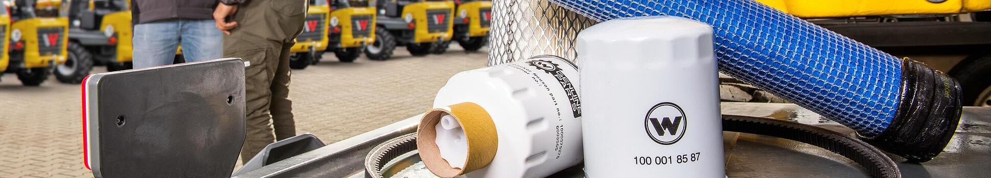 Wacker Neuson spare parts on Wacker Neuson construction machine.