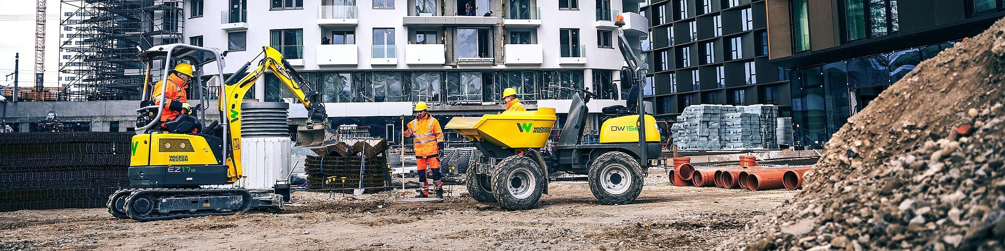Elektro-Baumaschinen im Einsatz