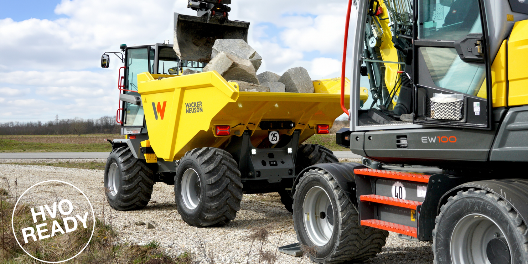 Wacker Neuson Bagger und Muldenkipper im gemeinsamen Einsatz
