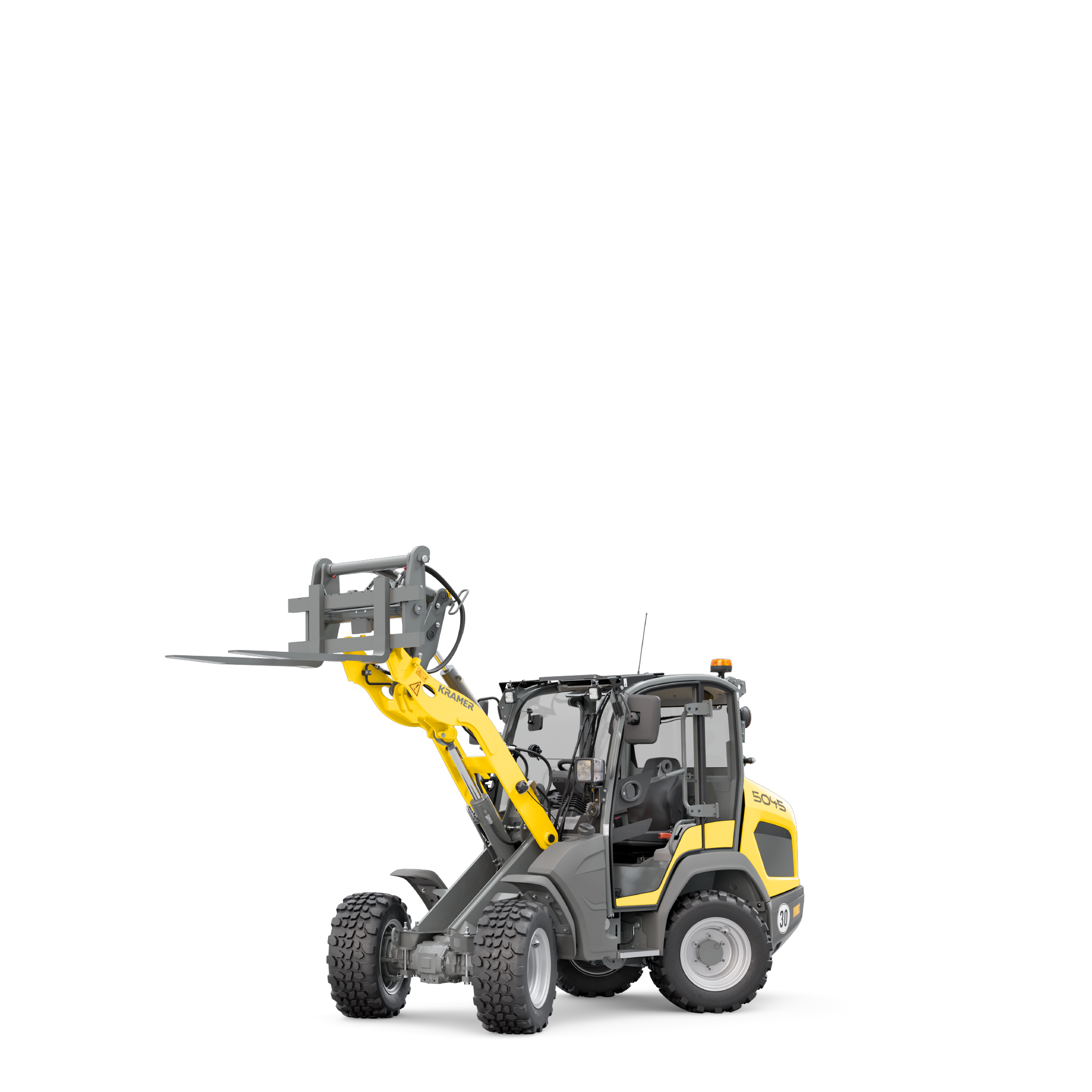 A rendering of the wheel loader 5045 from Kramer.